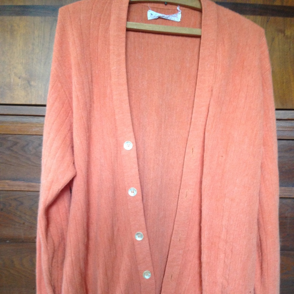 Men's vintage orange cardigan.